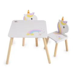 Kinder Holztisch-Set Einhorn In Lila