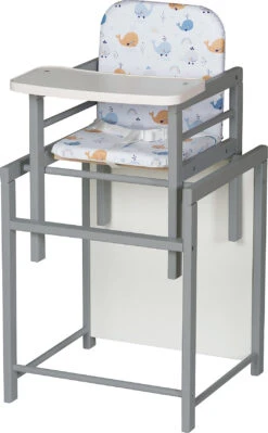 Hochstuhl X-TRA II Platingrau Lackiert, Wal Von SCHARDT