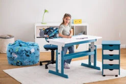 Kinderschreibtisch PIJII, Höhenverstellbar, Weiß/petrol Von Inter Link -Kindermöbel mytoys collection kinderschreibtisch pijii hohenverstellbar weiss petrol von inter link 2