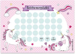 Belohnungstafelset Einhorn, 10 Bogen Inkl. Sticker
