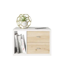 Fortuna - SET, Beistelltisch / Nachttisch Inkl. Schubladeneinsatz, Grau, B/H/T: 58x39,2x34cm