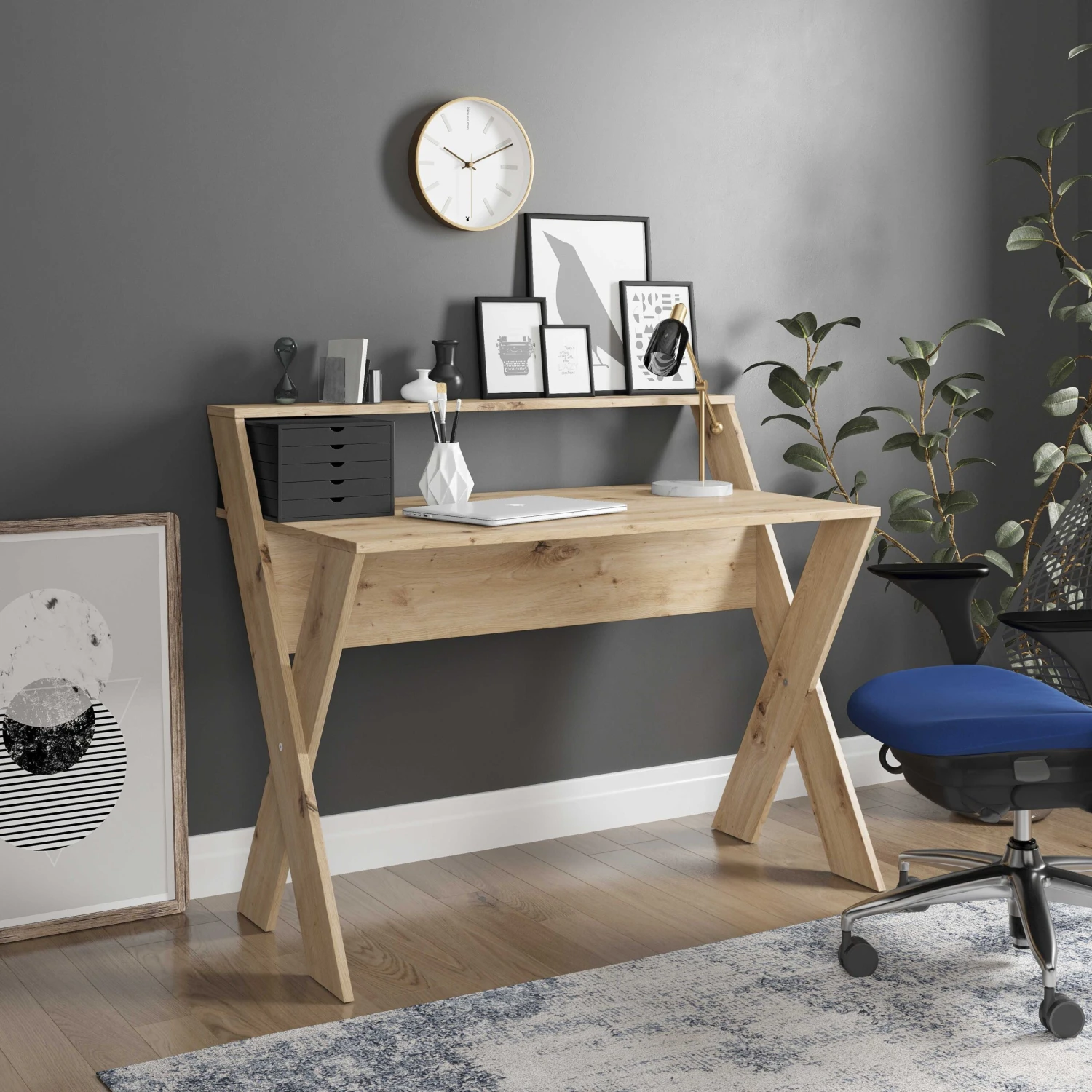 Montreal - Schreibtisch Mit Zeitlosem Und Schlichtem Design, Artisan Eiche, B/H/T: 115x95x65cm 5 Montreal - Schreibtisch Mit Zeitlosem Und Schlichtem Design, Artisan Eiche, B/H/T: 115x95x65cm – Bild 5