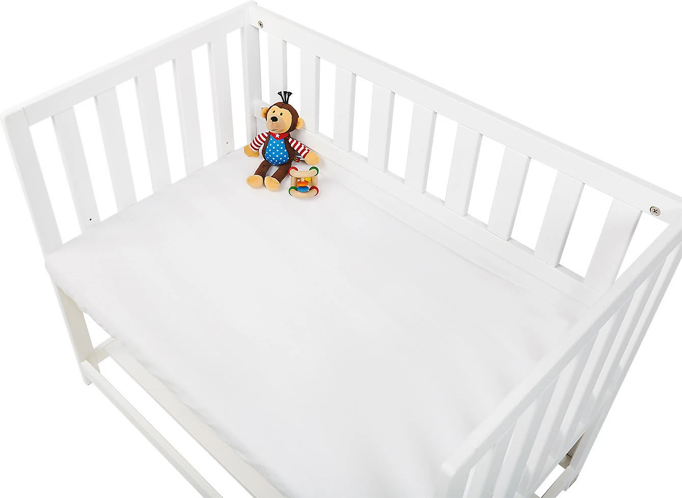 Pinolino Spannbetttuch Für Wiegen Und Anstellbettchen, Jersey, Weiß 1 Pinolino Spannbetttuch Für Wiegen Und Anstellbettchen, Jersey, Weiß
