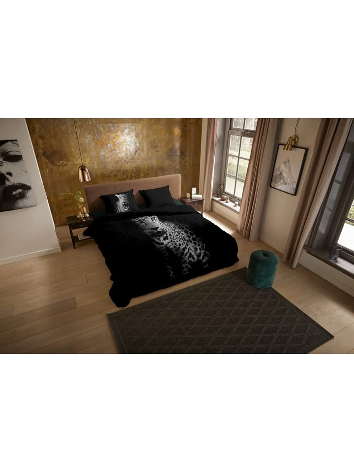 Pure Satin-Bettwäsche-Set "Hans" In Schwarz/ Weiß 2 Pure Satin-Bettwäsche-Set "Hans" In Schwarz/ Weiß – Bild 2