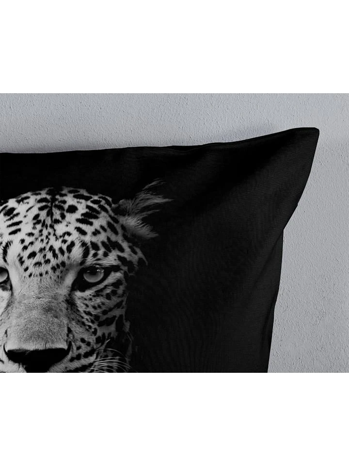 Pure Satin-Bettwäsche-Set "Hans" In Schwarz/ Weiß 4 Pure Satin-Bettwäsche-Set "Hans" In Schwarz/ Weiß – Bild 4