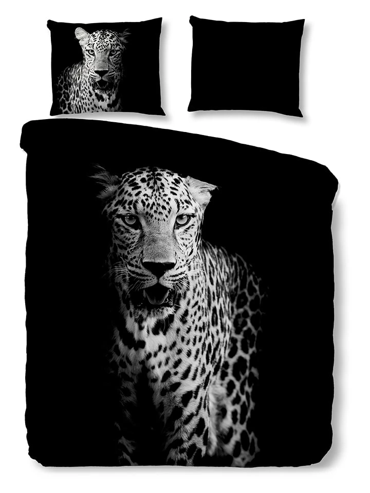 Pure Satin-Bettwäsche-Set "Hans" In Schwarz/ Weiß 1 Pure Satin-Bettwäsche-Set "Hans" In Schwarz/ Weiß