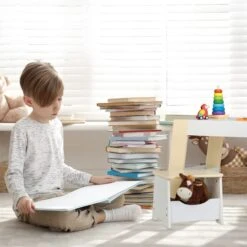 2-tlg. Kindersitzgruppe In Weiß/ Beige 10 2-tlg. Kindersitzgruppe In Weiß/ Beige -Kindermöbel relaxdays 2 tlg kindersitzgruppe in weiss beige 2