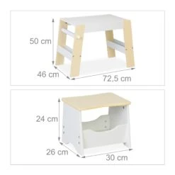 2-tlg. Kindersitzgruppe In Weiß/ Beige 11 2-tlg. Kindersitzgruppe In Weiß/ Beige -Kindermöbel relaxdays 2 tlg kindersitzgruppe in weiss beige 3