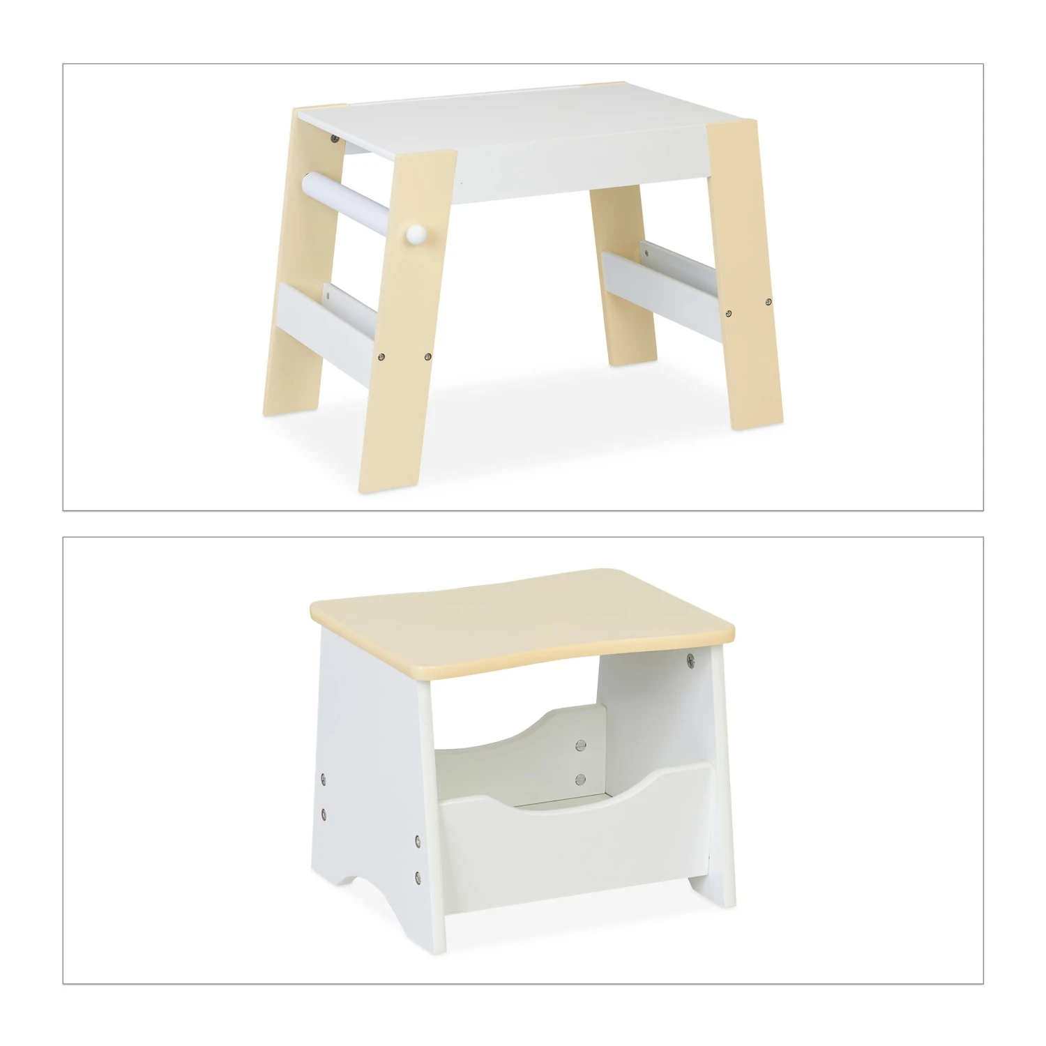 2-tlg. Kindersitzgruppe In Weiß/ Beige 1 2-tlg. Kindersitzgruppe In Weiß/ Beige