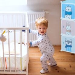 Kinder-Steckregal In Hellblau - (B)110 X (H)145 X (T)37 Cm -Kindermöbel relaxdays kinder steckregal in hellblau b 110 x h 145 x t 37 cm 2