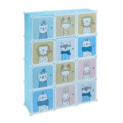 Kinder-Steckregal In Hellblau - (B)110 X (H)145 X (T)37 Cm