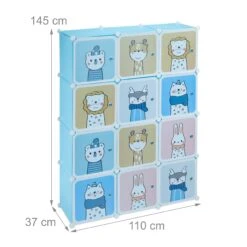 Kinder-Steckregal In Hellblau - (B)110 X (H)145 X (T)37 Cm -Kindermöbel relaxdays kinder steckregal in hellblau b 110 x h 145 x t 37 cm 3