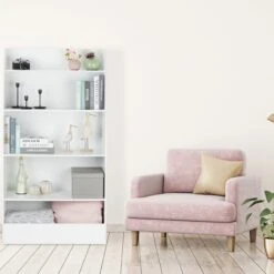 Kinderbücherregal In Weiß - (B)80 X (H)152 X (T)40 Cm 10 Kinderbücherregal In Weiß - (B)80 X (H)152 X (T)40 Cm -Kindermöbel relaxdays kinderbucherregal in weiss b 80 x h 152 x t 40 cm 2