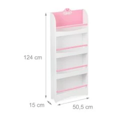 Kinderbücherregal "Schwan" In Weiß/ Rosa - (B)50,5 X (H)124 X (T)15 Cm -Kindermöbel relaxdays kinderbucherregal schwan in weiss rosa b 50 5 x h 124 x t 15 cm 3