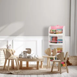 Kinderbücherregal "Schwan" In Weiß/ Rosa - (B)50,5 X (H)124 X (T)15 Cm -Kindermöbel relaxdays kinderbucherregal schwan in weiss rosa b 50 5 x h 124 x t 15 cm 4