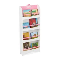 Kinderbücherregal "Schwan" In Weiß/ Rosa - (B)50,5 X (H)124 X (T)15 Cm -Kindermöbel relaxdays kinderbucherregal schwan in weiss rosa b 50 5 x h 124 x t 15 cm 7