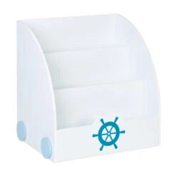Kinderbücherregal "Seefahrt" In Weiß/ Blau - (B)58 X (H)60 X (T)45 Cm
