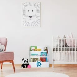 Kinderbücherregal "Seefahrt" In Weiß/ Blau - (B)58 X (H)60 X (T)45 Cm -Kindermöbel relaxdays kinderbucherregal seefahrt in weiss blau b 58 x h 60 x t 45 cm 4