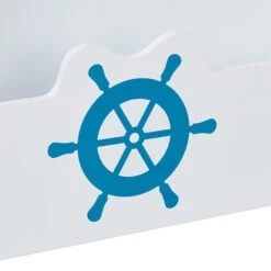 Kinderbücherregal "Seefahrt" In Weiß/ Blau - (B)58 X (H)60 X (T)45 Cm -Kindermöbel relaxdays kinderbucherregal seefahrt in weiss blau b 58 x h 60 x t 45 cm 6