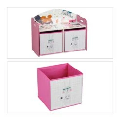 Kinderregal "Heldin" In Weiß/ Pink - (B)62,5 X (H)49 X (T)30 Cm