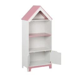 Kinderregal "Heldin" In Weiß/ Rosa - (B)51 X (H)116 X (T)30 Cm -Kindermöbel relaxdays kinderregal heldin in weiss rosa b 51 x h 116 x t 30 cm 5