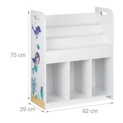 Kinderregal Meerjungfrau In Weiß - (B)62 X (H)75 X (T)29 Cm -Kindermöbel relaxdays kinderregal meerjungfrau in weiss b 62 x h 75 x t 29 cm 3
