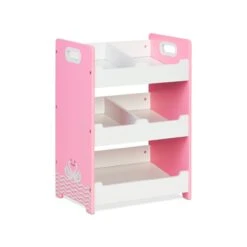Kinderregal "Schwan" In Weiß/ Rosa - (B)42,5 X (H)60 X (T)30 Cm