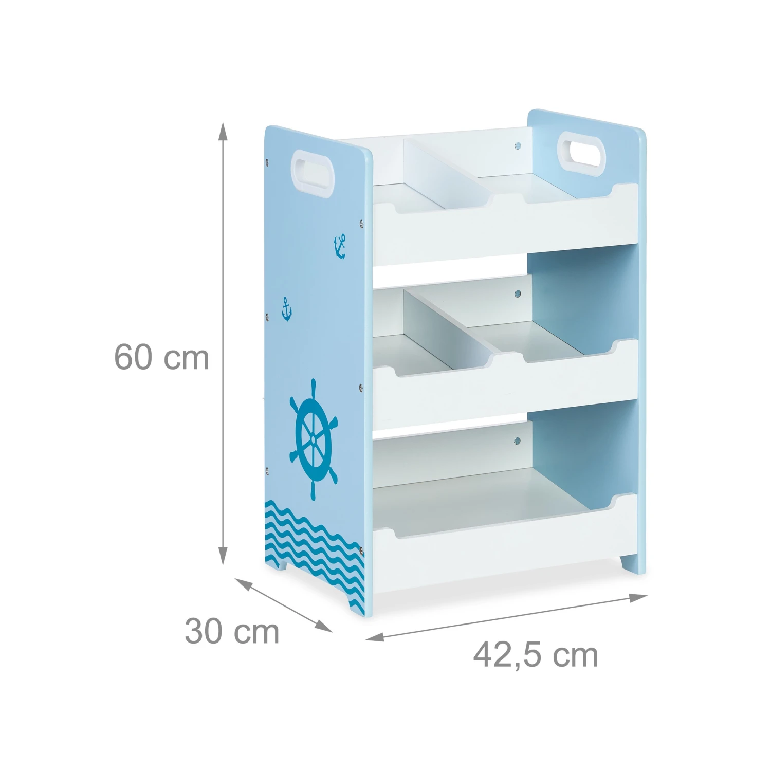 Kinderregal "Seefahrt" In Weiß/ Blau - (B)42,5 X (H)60 X (T)30 Cm 4 Kinderregal "Seefahrt" In Weiß/ Blau - (B)42,5 X (H)60 X (T)30 Cm – Bild 4
