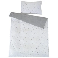 Kinderbettwäsche Sternchen, Baumwolle, Grau, 100 X 135 Cm
