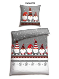 Schiesser Feinbiber-Bettwäsche-Set "Wichtel" In Grau