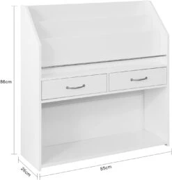 Bücherregal In Weiß - (B)85 X (H)86 X (T)26cm -Kindermöbel sobuy bucherregal in weiss b 85 x h 86 x t 26cm 3