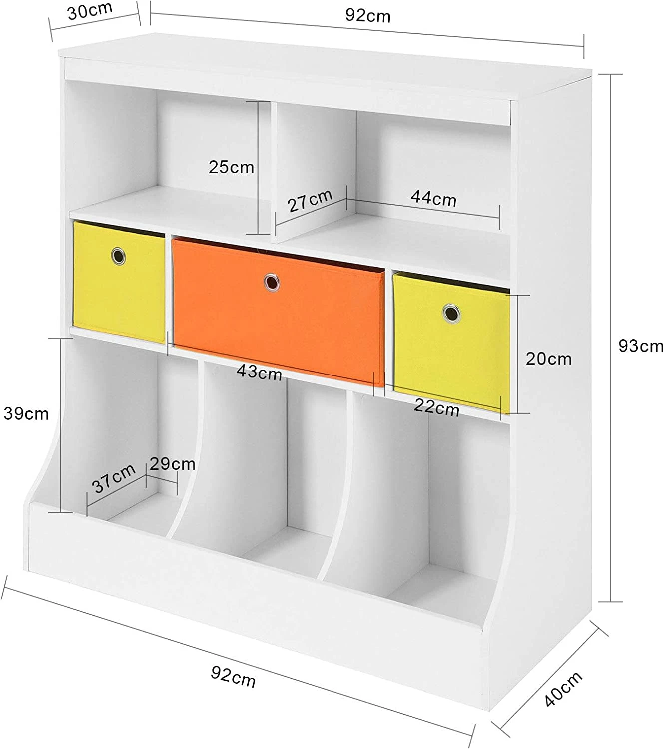 Bücherregal In Weiß - (B)92 X (H)93 X (T)40cm 4 Bücherregal In Weiß - (B)92 X (H)93 X (T)40cm – Bild 4