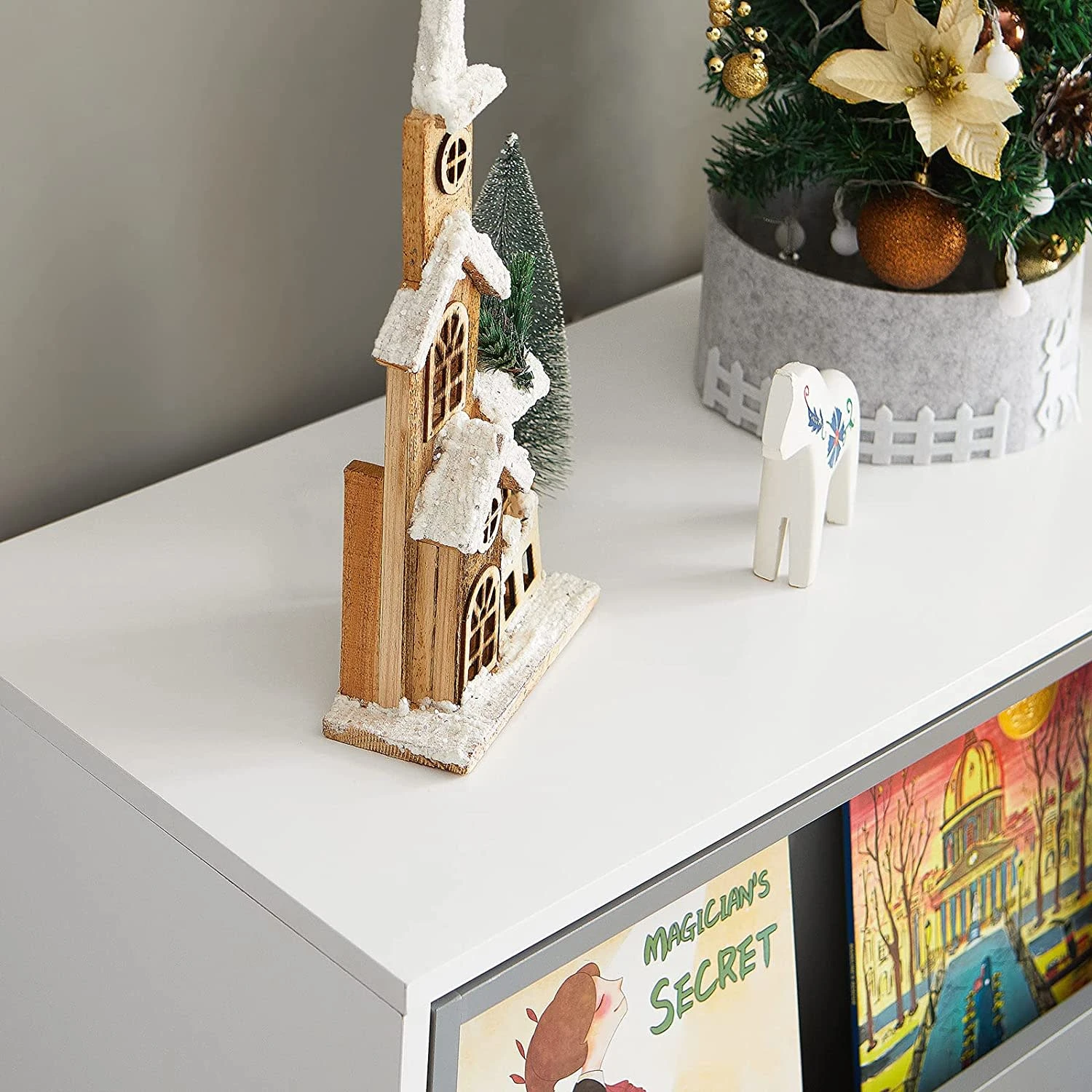 Bücherregal In Weiß Und Hellgrau - (B)119 X (H)116 X (T)39cm 5 Bücherregal In Weiß Und Hellgrau - (B)119 X (H)116 X (T)39cm – Bild 5