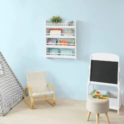 Kinderregal In Weiß - (B)60 X (H)80 X (T)12cm -Kindermöbel sobuy kinderregal in weiss b 60 x h 80 x t 12cm 2