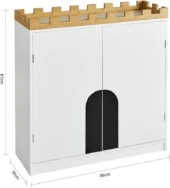 Kinderregal In Weiß Und Natur - (B)86 X (H)87 X (T)30cm -Kindermöbel sobuy kinderregal in weiss und natur b 86 x h 87 x t 30cm 3