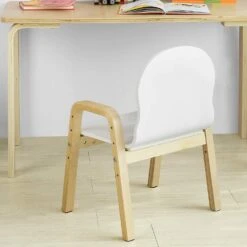 Stühlchen In Weiß Und Natur - (B)40 X (H)53 X (T)32cm -Kindermöbel sobuy stuhlchen in weiss und natur b 40 x h 53 x t 32cm 4