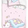 Mädchen Bettwäsche-Set "Einhorn / Unicorn" In Rosa