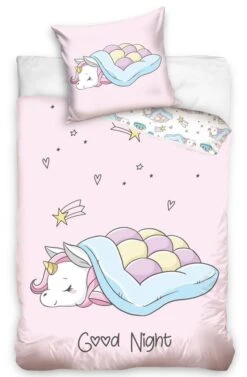 Mädchen Bettwäsche-Set "Einhorn / Unicorn" In Rosa