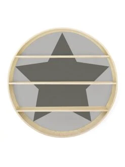 Wandregal "Circular Star" In Natur/ Grau - Ø 60 Cm