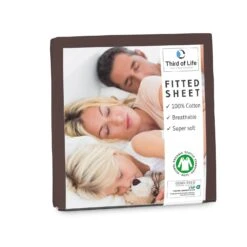 Spannbettlaken "ALBA" Aus 100% Oekotex-Baumwolle In Dunkelbraun