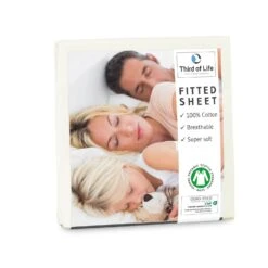 Spannbettlaken "ALBA" Aus 100% Oekotex-Baumwolle In Elfenbein-Weiß