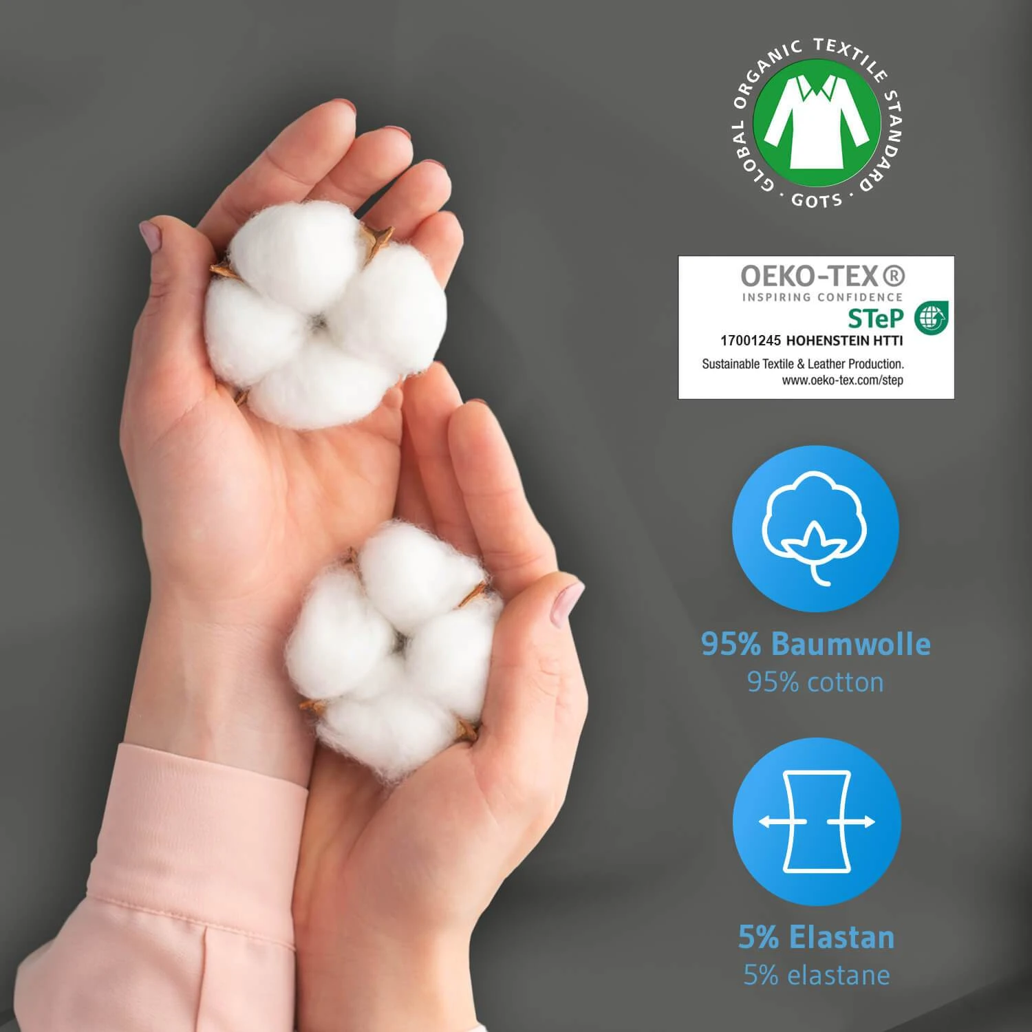 Spannbettlaken "BENE" Aus Baumwolle Faltenfrei In Anthrazit 4 Spannbettlaken "BENE" Aus Baumwolle Faltenfrei In Anthrazit – Bild 4