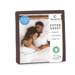 Spannbettlaken "BENE" Aus Baumwolle Faltenfrei In Dunkelbraun