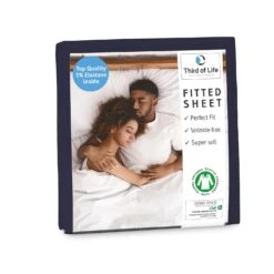 Spannbettlaken "BENE" Aus Baumwolle Faltenfrei In Nachtblau