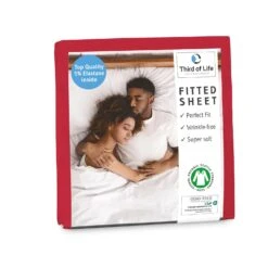 Spannbettlaken "BENE" Aus Baumwolle GOTS Zertifiziert Und Faltenfrei In Rot