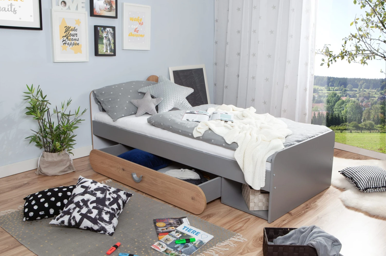 TICAA Jugendzimmer "Mira", 4-tlg, Grau In Grau 4 TICAA Jugendzimmer "Mira", 4-tlg, Grau In Grau – Bild 4