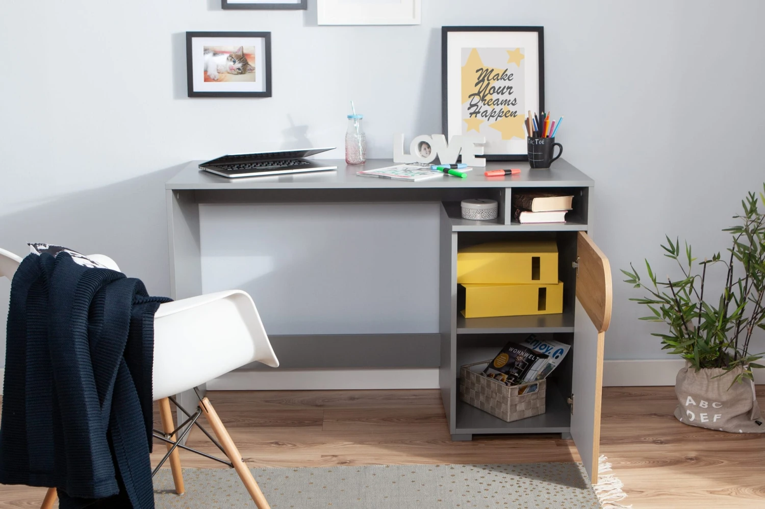 TICAA Jugendzimmer "Mira", 4-tlg, Grau In Grau 9 TICAA Jugendzimmer "Mira", 4-tlg, Grau In Grau – Bild 9