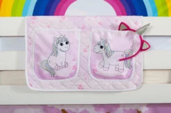 TICAA Kinder Bett-Tasche "Einhorn Rainbow" Für Hoch- Und Etagenbetten In Rosa
