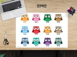 Schreibtischunterlage "Bunte Eulen" In Bunt (L)60 X (B)40