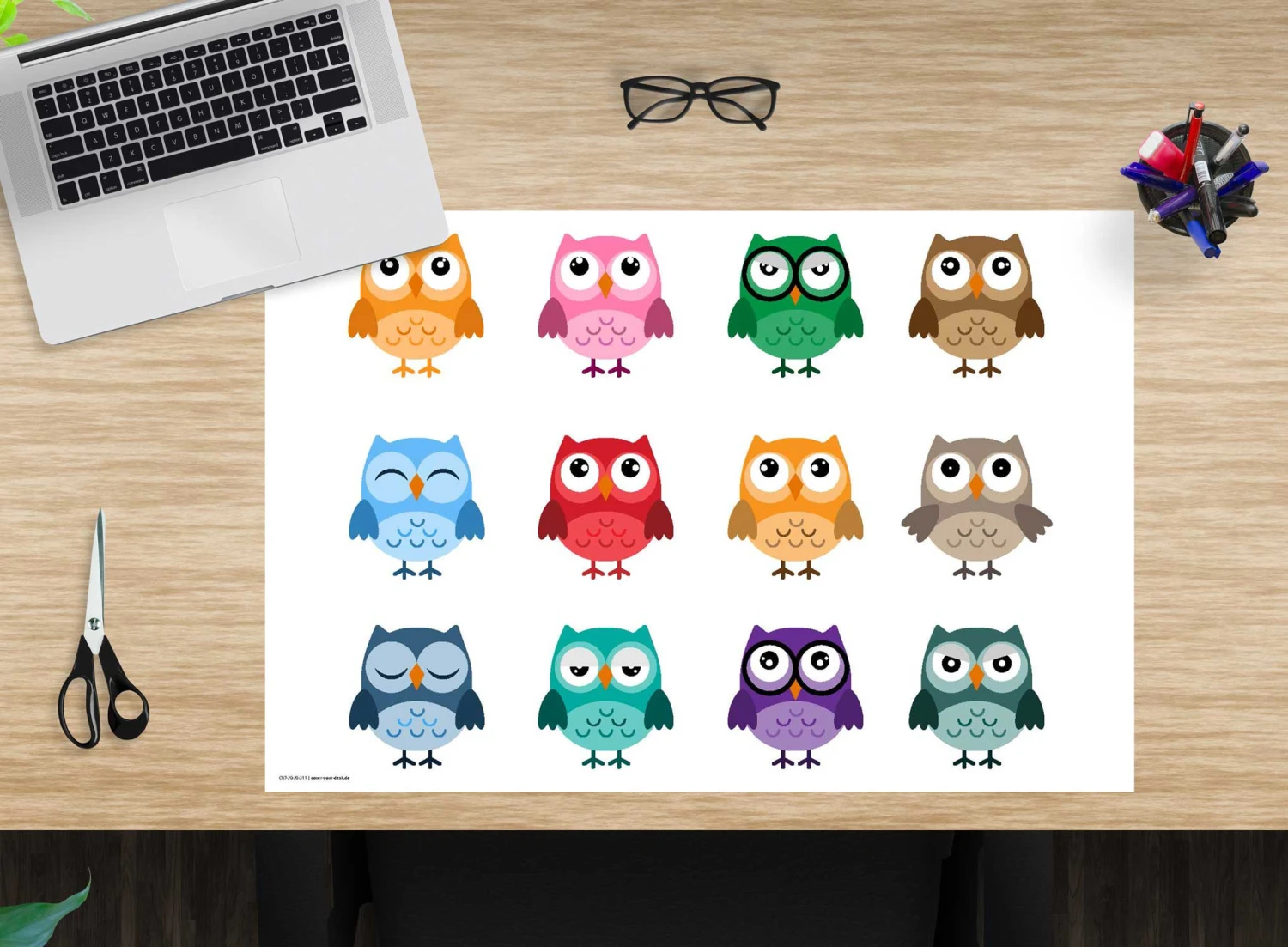 Schreibtischunterlage "Bunte Eulen" In Bunt (L)60 X (B)40 1 Schreibtischunterlage "Bunte Eulen" In Bunt (L)60 X (B)40